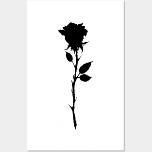 Simple Rose Silhouette Posters and Art